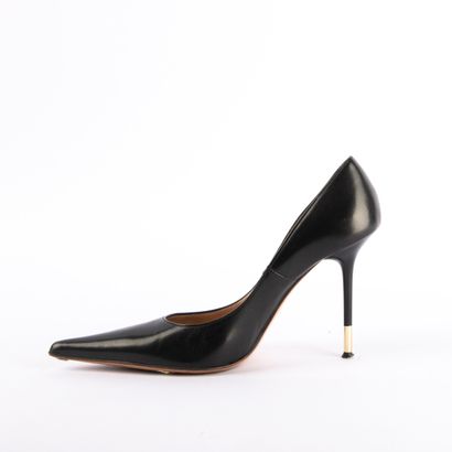 GIANMARCO LORENZI. Black smooth leather pumps,...