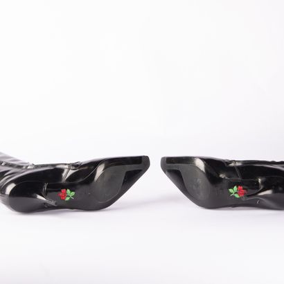 FREE LANCE. Pair of smooth black leather...