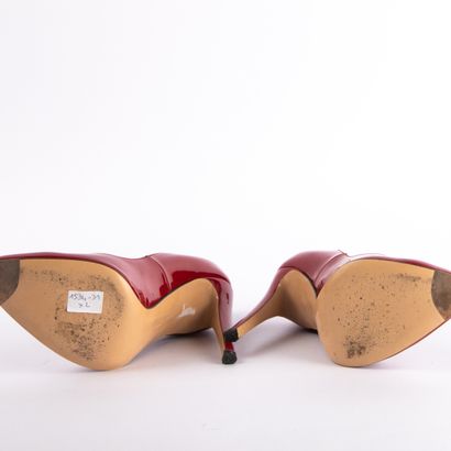 GIANVITO ROSSI. Red patent leather pumps,...