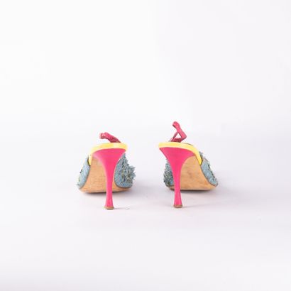 Lot including two pairs of open-heeled sandals....