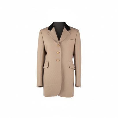 HERMÈS. Cavalier-style jacket in beige wool...