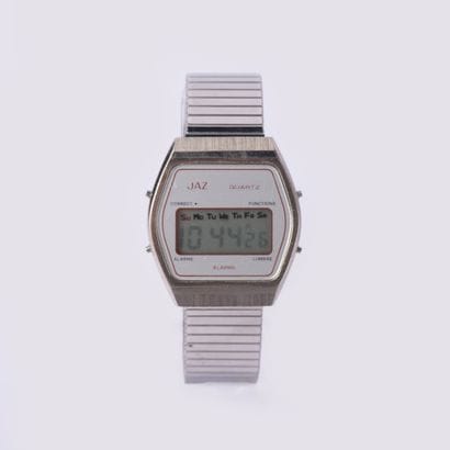 JAZ
Steel wristwatch with digital display,...