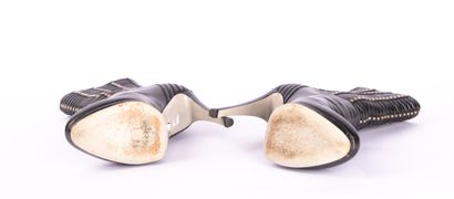 SERGIO ROSSI. Lizard-effect leather heeled...