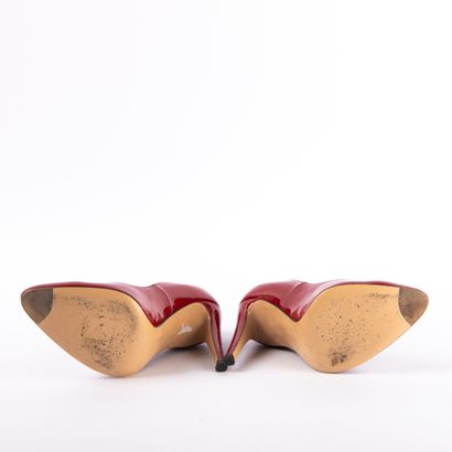 GIANVITO ROSSI. Red patent leather pumps,...
