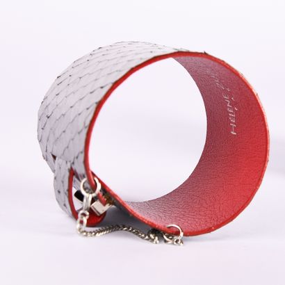 HELENE ZUBELDIA
Silver plated leather cuff...