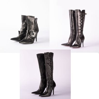 Lot including two pairs of boots and one...