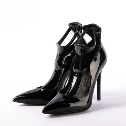 GIANMARCO LORENZI. Black patent leather pumps...