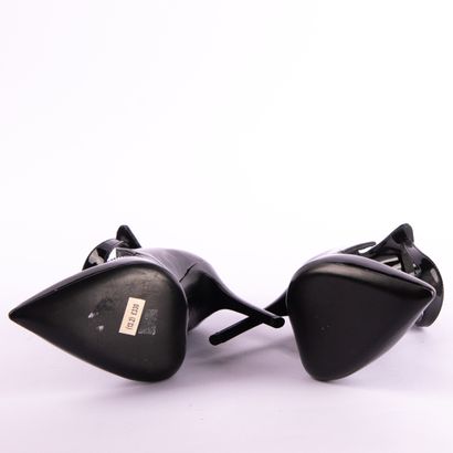 GIANMARCO LORENZI. Black patent leather pumps...