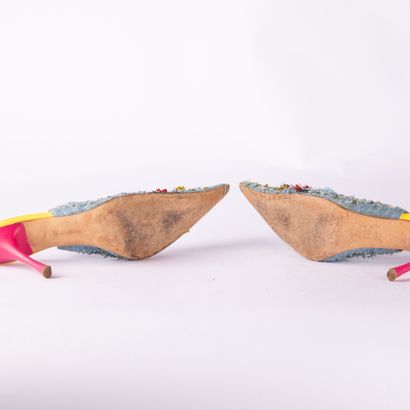 Lot including two pairs of open-heeled sandals....