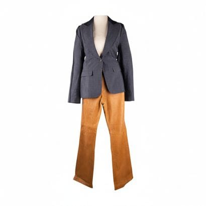 BARBARA BUI. Blue-gray wool and mohair suit...