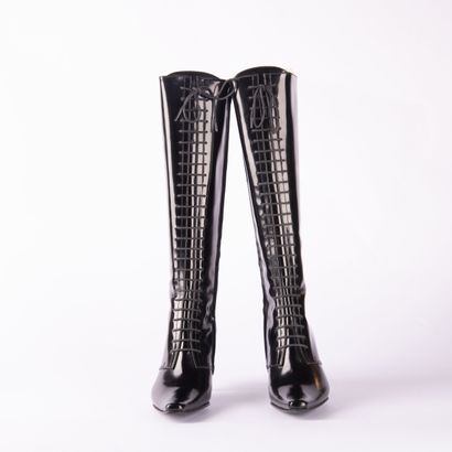 FREE LANCE. Pair of smooth black leather...
