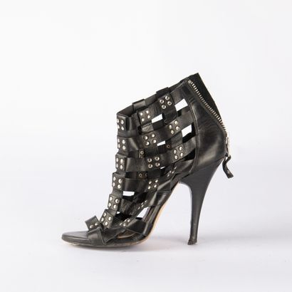 BALMAIN. Pair of heeled sandals in black...