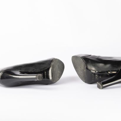 DOLCE GABBANA. Pair of black patent leather...