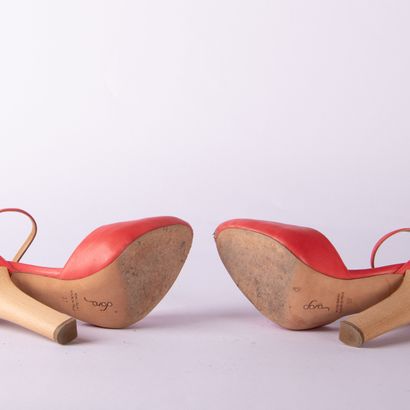 Lot including two pairs of open-heeled sandals....
