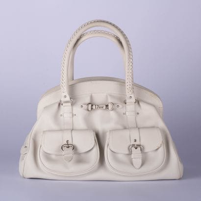 DIOR
Frame handbag in supple beige leather,...
