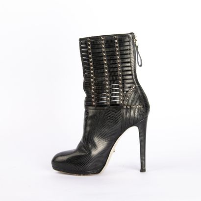 SERGIO ROSSI. Lizard-effect leather heeled...