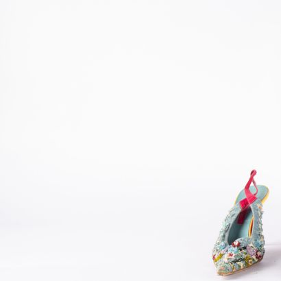Lot including two pairs of open-heeled sandals....