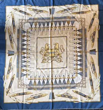 CELINE
Silk square with geometric decoration...