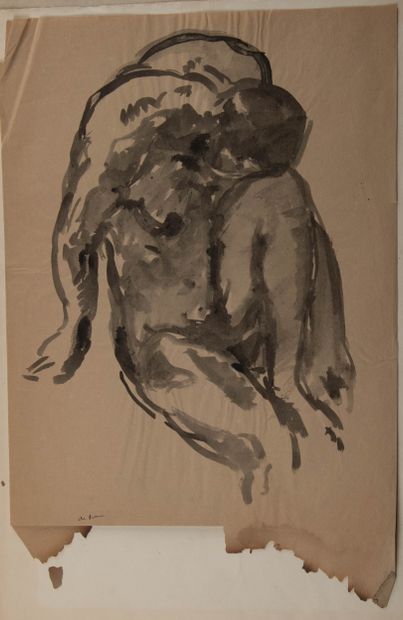 Pierre COMBET-DESCOMBES (1885-1966)
Nu recroquevillé,...