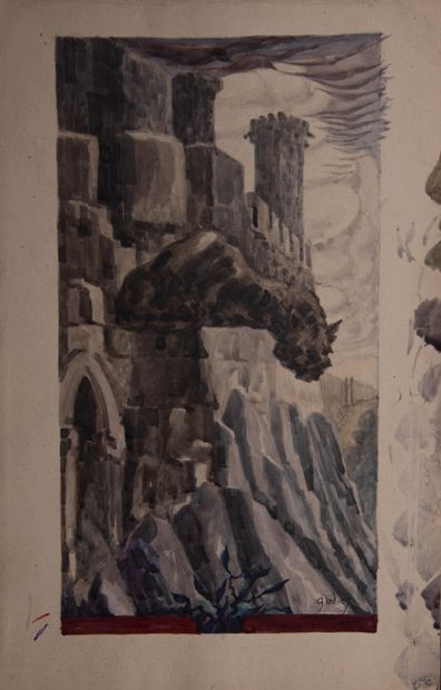 Adrien GODIEN (1873-1949)
Remparts médiévaux...