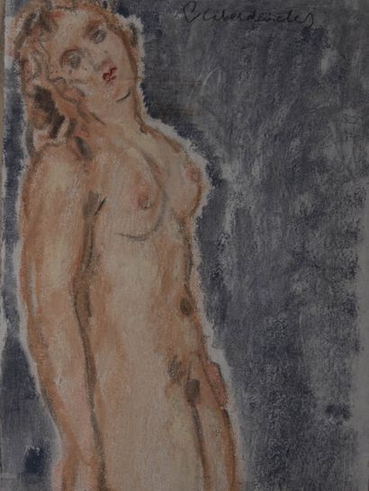 Pierre COMBET-DESCOMBES (1885-1966)
Nu adossé
Pastel...