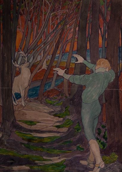 Adrien GODIEN (1873-1949)
Scène symboliste...