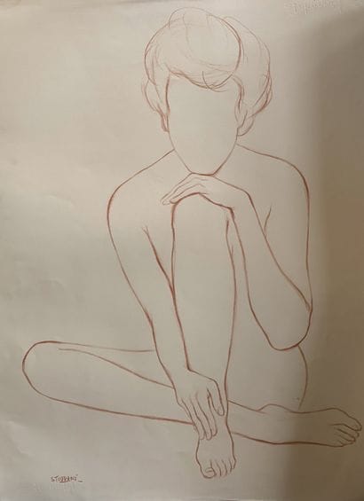 Maurice STOPANNI (1921-2014)
Nu assis, tête...