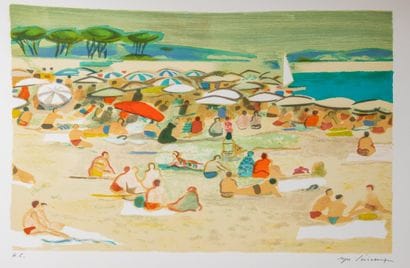 Roger DERIEUX (1922-2015)
La plage
Lithographie...