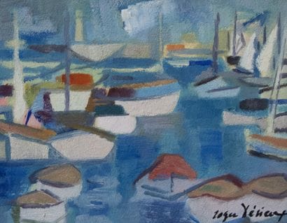 Roger DERIEUX (1922-2015)
Boats, the port
Oil...