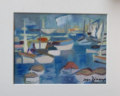 Roger DERIEUX (1922-2015)
Boats, the port
Oil...