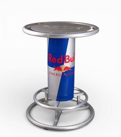 Redbull pedestal table in metal
Height: 110...