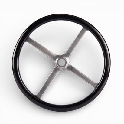Vintage black lacquered wood steering wheel...