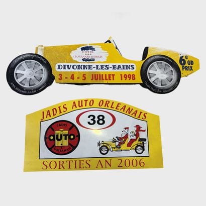 Set of two pvc plaques: 
- Divonne-Les-Bains...