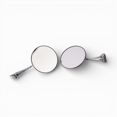 Pair of round chromed metal mirrors for MGA...
