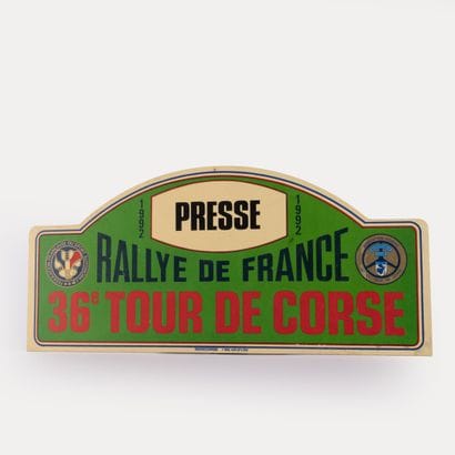 Plaque rallye de France 36 tours de Corse...