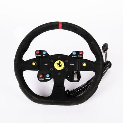 Alcantara-wrapped Ferrari 458 Challenge steering...