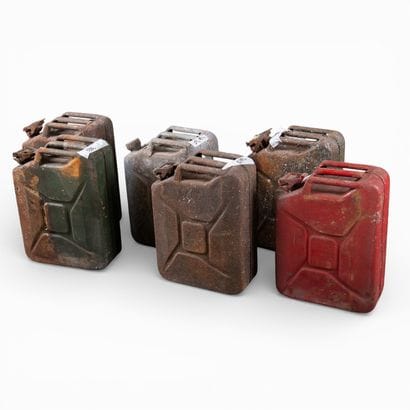 Set of 6 vintage metal jerrycans
(Oxidation...