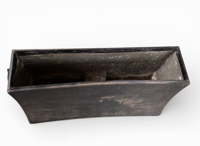 Wooden-core car trunk, tarred canvas with...