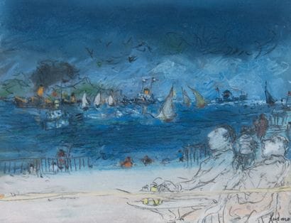 Jean FUSARO (born in 1925)
Jàvea Beach, Spain
Pastel...