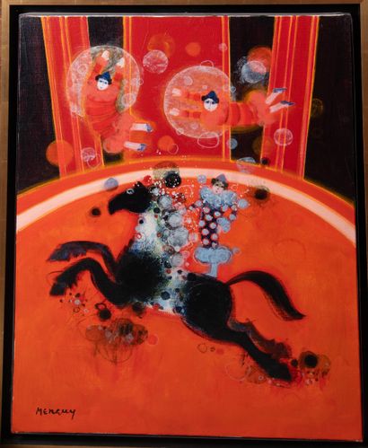 Frédéric MENGUY (1927-2007)
The red clowns
Oil...