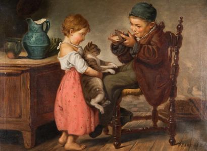 Geza PESKE (1859-1934)
Enfants jouant au...
