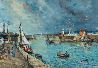 Robert L.P. LAVOINE (1916-1999)
Port de Honfleur....