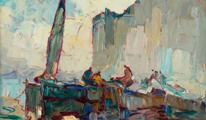 Louis PASTOUR (1876-1948)
Falaises. Huile...