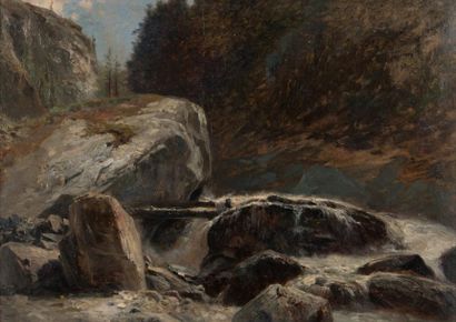 Leberecht LORTET (1826-1901)
Rivière. Huile...