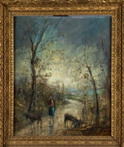 Michel CORNU (XXème)
Paysage au crépuscule....