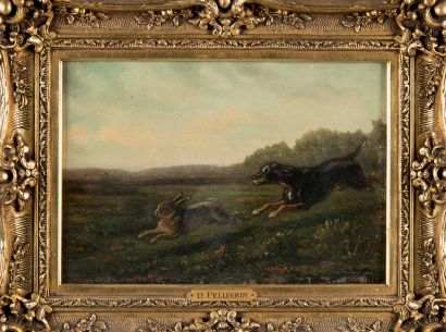 D.PELLEGRIN (XIX)
Chien chassant un lapin....