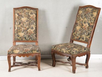 Paire de chaises en bois naturel, dossier...