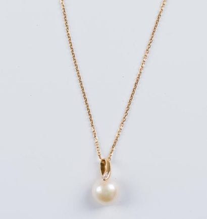 Pendentif demi perle et chaîne à maillons...