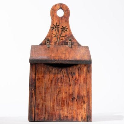 Boite à sel en bois naturel, Hauteur: 50,5...