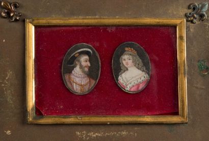 Portrait de François Ier et d'une jeune femme,...